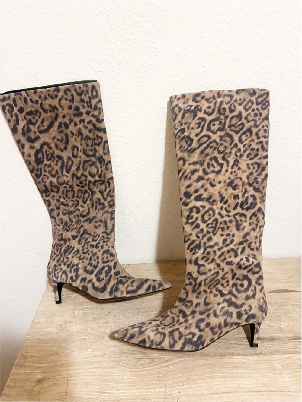 New Free People Leopard Kiki Kitten Heel Boots - Picture 4 of 7